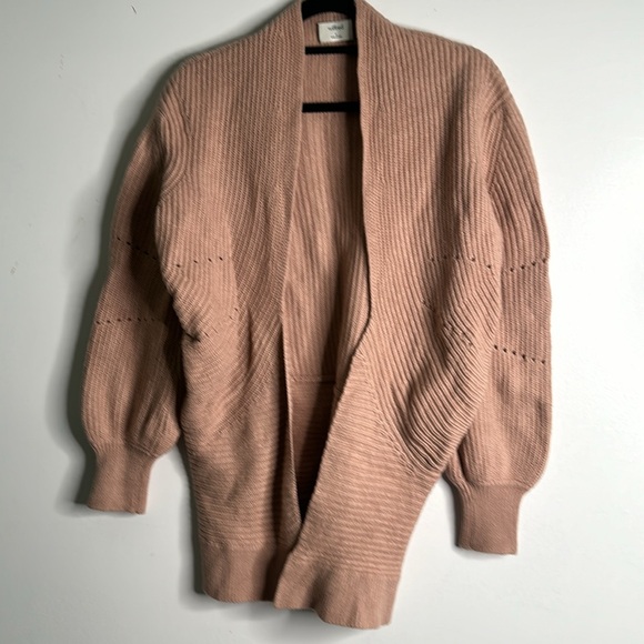 Wilfred Marino wool blush pink cable knit open sweater cardigan size small - Picture 10 of 13